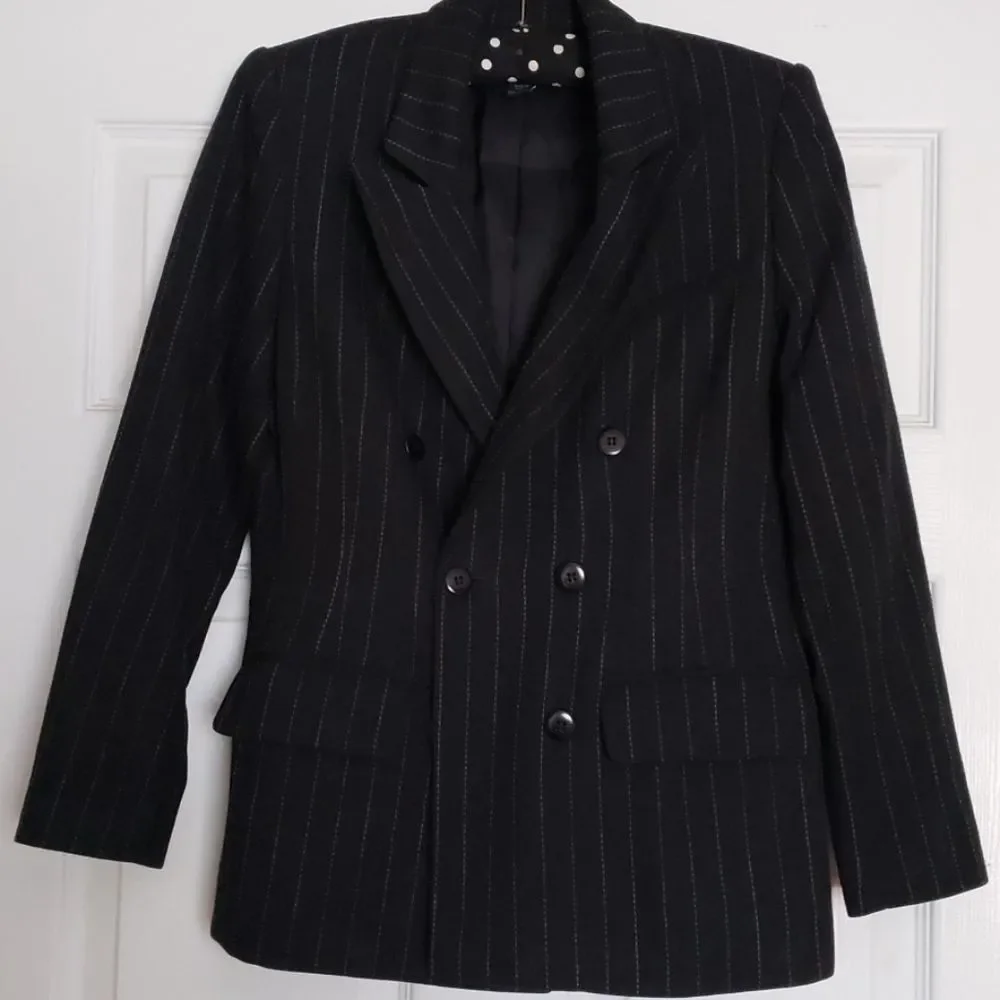 ANNE KLEIN pinstripe blazer jacket